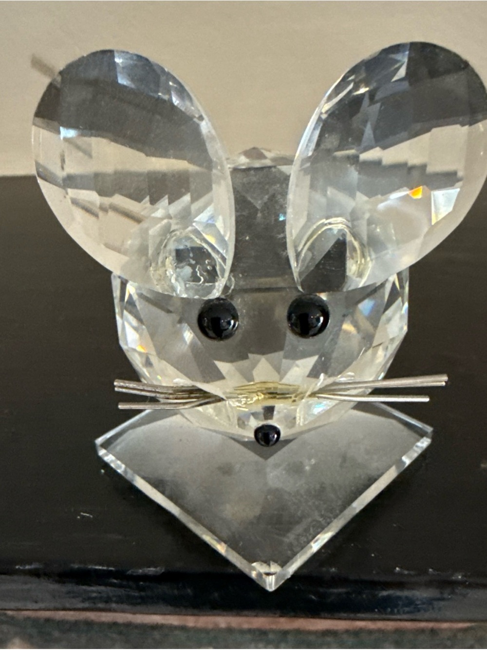 Clear Crystal Mouse Figurine Decorative Accent